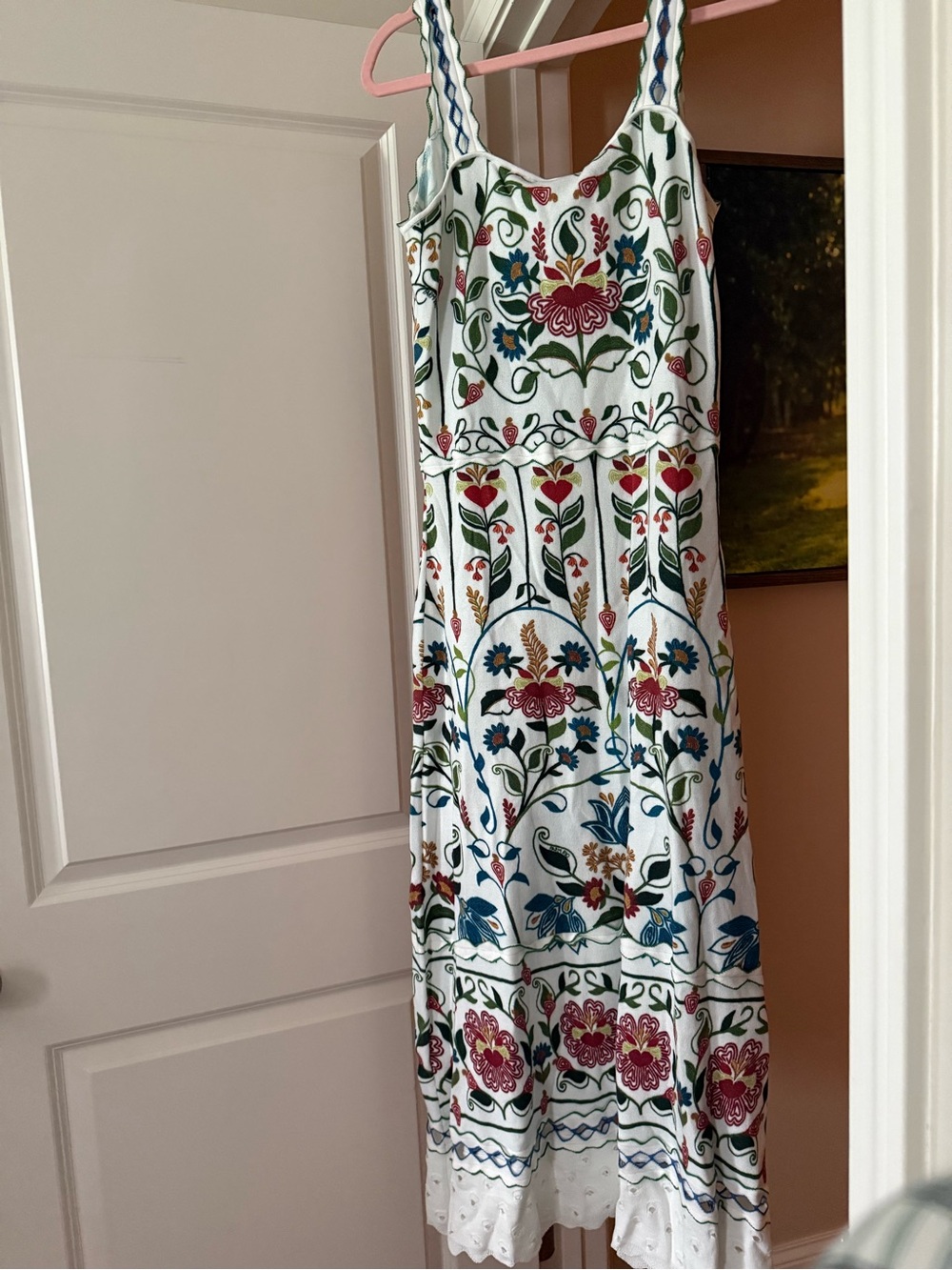 White Floral Embroidered Sundress - Picture 2 of 5